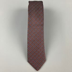 BURBERRY PRORSUM Brown Silk Print Skinny Tie